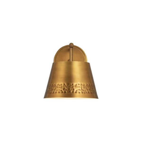 Maddox 1 Light Wall Sconce, Rubbed Brass & Rubbed Brass